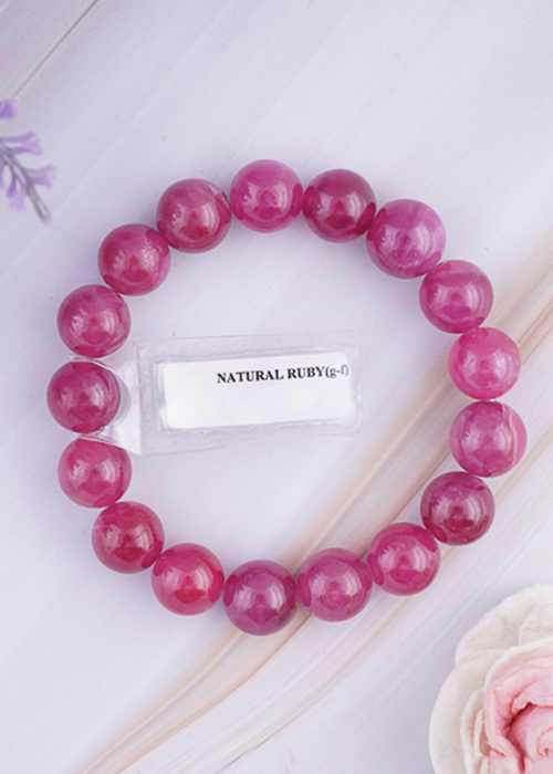 Vòng Đá Ruby Thái Hồng Đậm Trong Hadosa 11mm