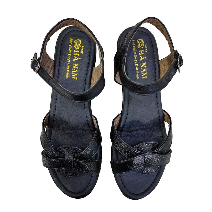 Giày Sandal cao gót nữ TiTi ĐÔ da bò thật cao cấp 5cm DNU2129d