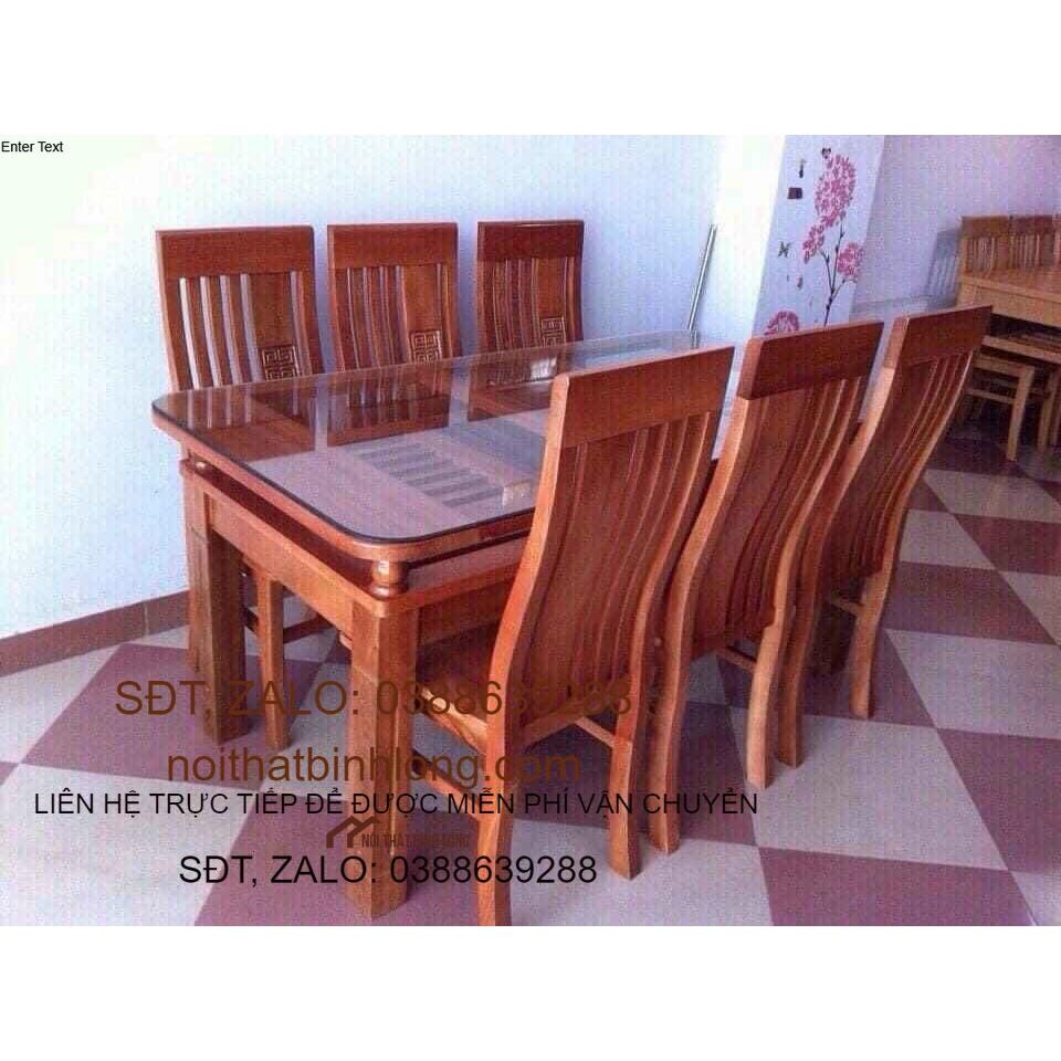 Bộ bàn ghế phòng ăn gỗ xoan đào