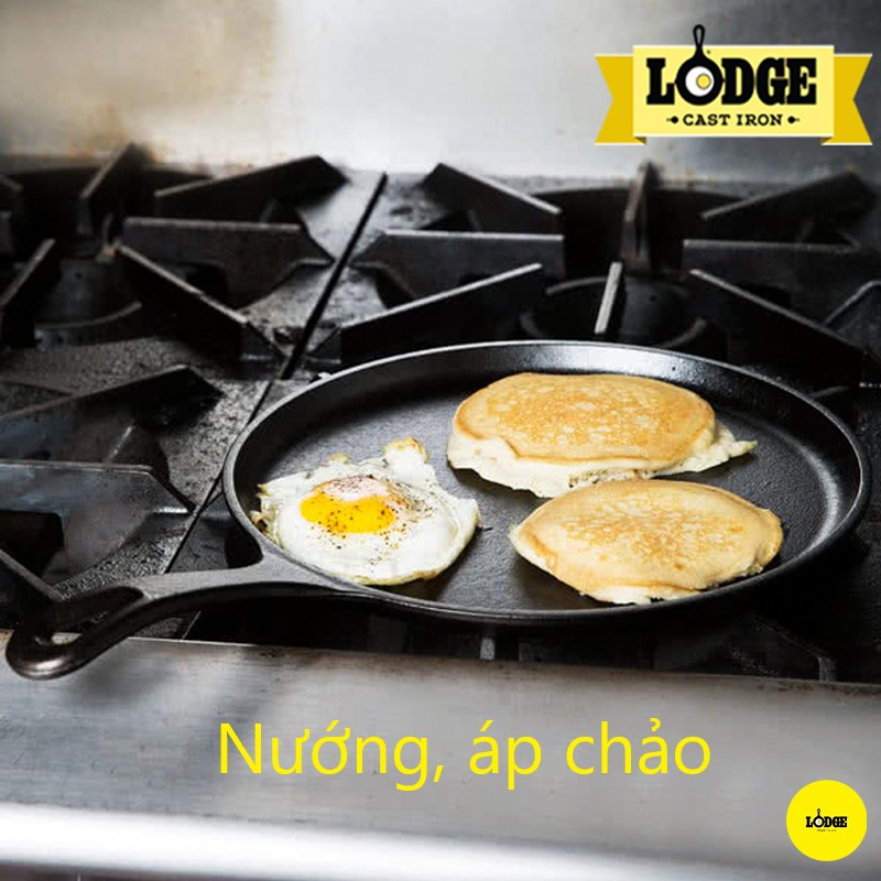 [Chính hãng LOGDE - MỸ] Chảo gang nướng chính hãng Lodge lòng bằng 26.67cm - L9OG3. Chảo dùng nướng, áp chảo, đổ bán xèo.