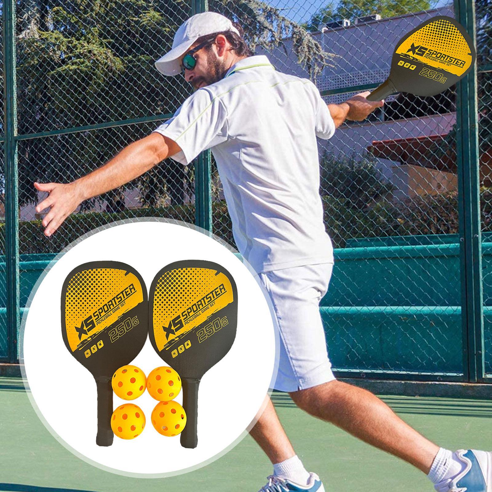 Pickleball Rackets Pickleball Paddles Wood Portable Durable Non Slip Handle with Storage Bag 4 Balls for Adults Player Training Sports Gifts
