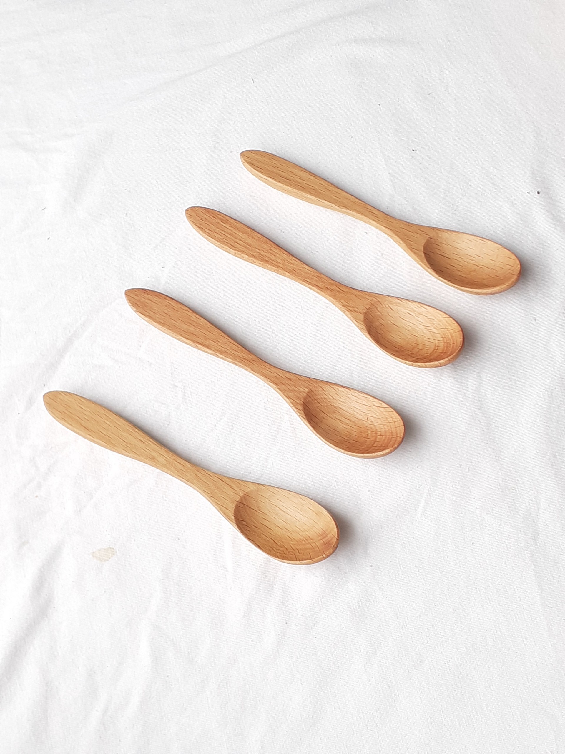 Bộ 6 thìa, muỗng gỗ đào nhỏ uống trà, cafe 12 cm x 2.4 cm