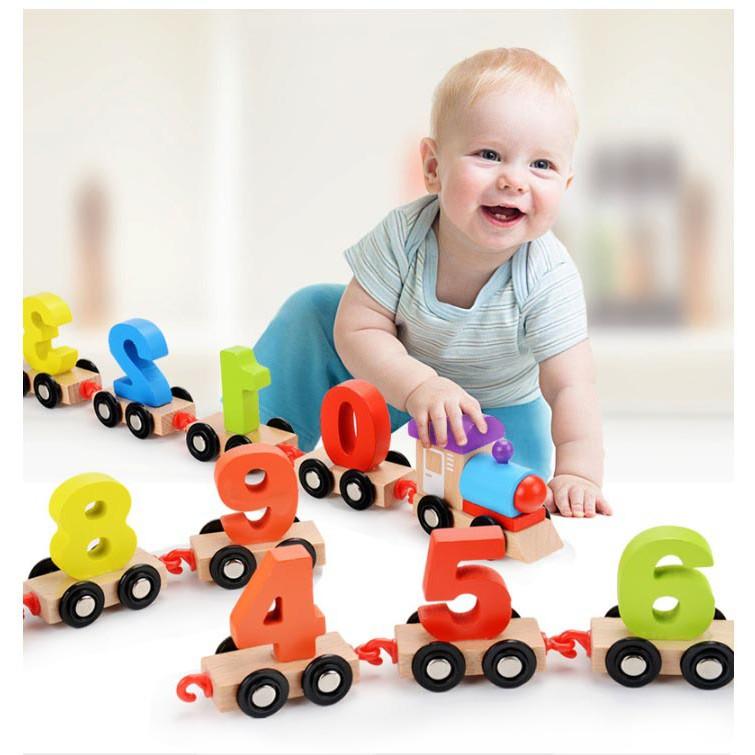 Bộ Đồ Chơi Tàu Hỏa Gỗ Các Chữ Số Từ 0=>10