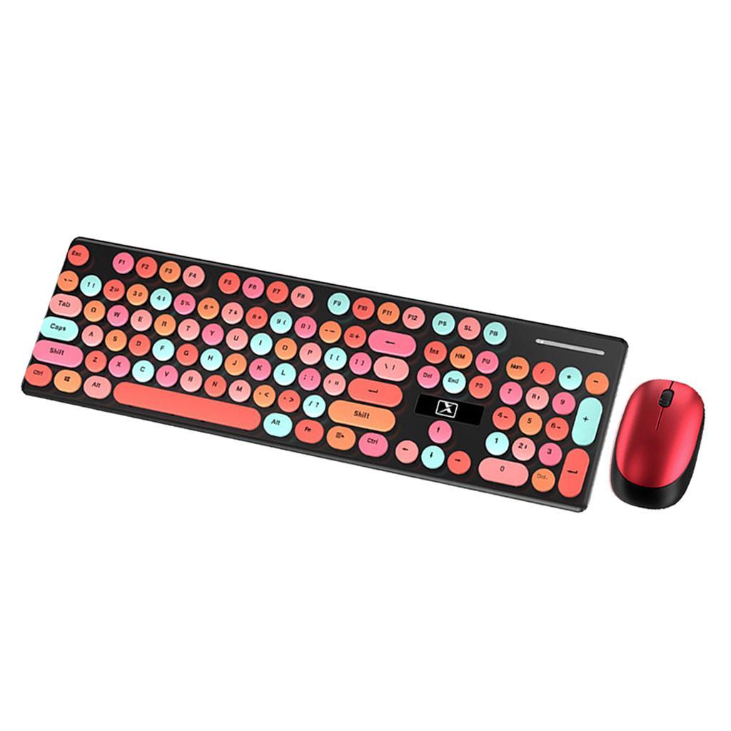 104 keys 2.4GHz N620 Wireless Punk Mechanical Keyboard Mouse Gaming Set Cute