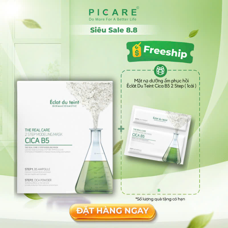 Mặt Nạ Phục Hồi Éclat Du Teint Da Sau Tổn Thương 2 Step Modeling Mask Cica B5 ( 1 hộp 5 miếng )