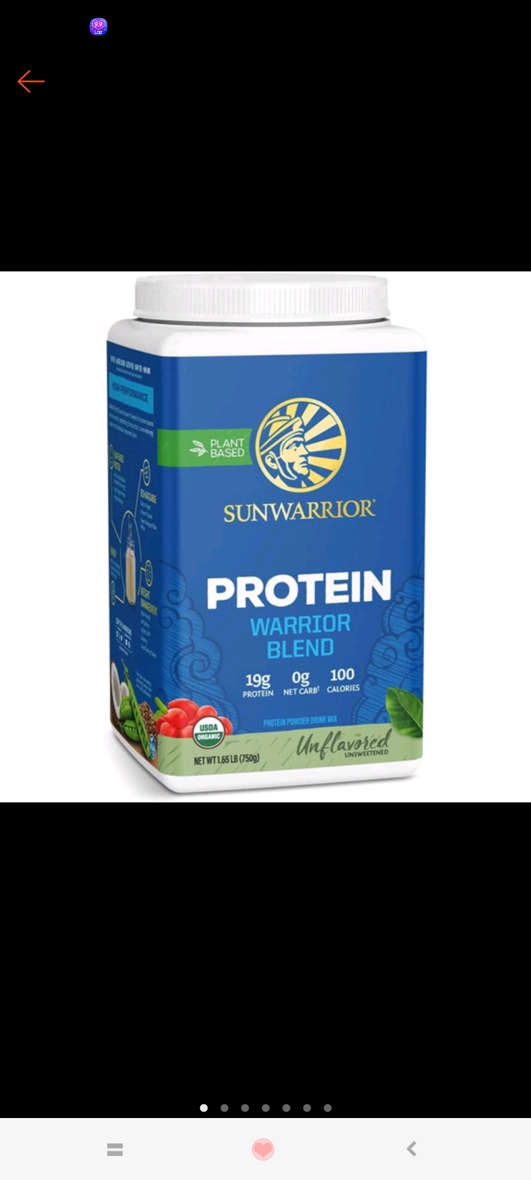 BỘT ĐẠM HỮU CƠ - KHÔNG VỊ - KHÔNG ĐƯỜNG Warrior Blend by Sunwarrior Raw Protein Powder, USDA Organic, 750g (1.65 lb)