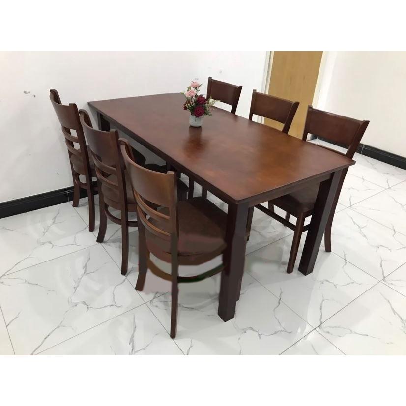 Bộ bàn ăn cabin nâu 1m65 + 6 ghế cabin Thương hiệu Nội Thất Bình Long