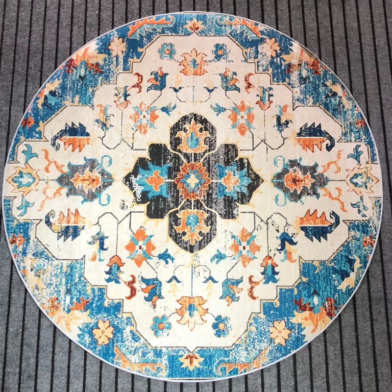 Thảm Tròn Trải Sàn Phong Cách Cổ Điển - Vintage Trang Trí Phòng Khách, Decor.