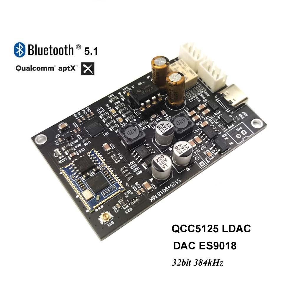 DLHIFI QCC5125 Bluetooth 5.1 Trình nhận bộ chuyển đổi LDAC APTX HD ES9018 DAC với đầu vào dòng Opamp NE5532 cho bộ khuếch đại âm thanh HIFI