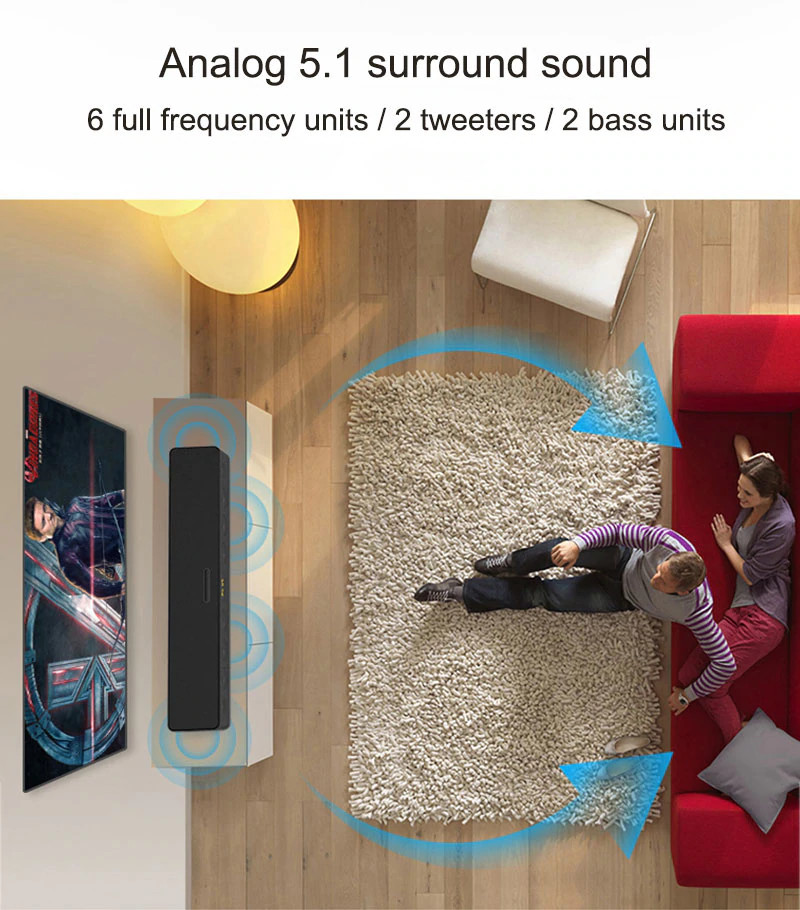 Loa Soundbar Bluetooth âm thanh vòng Surround 5.1 trung thực tích hợp 02 micro không dây chuyên dùng hát KARAOKE và nghe nhạc chất lượng cao trong gia đình