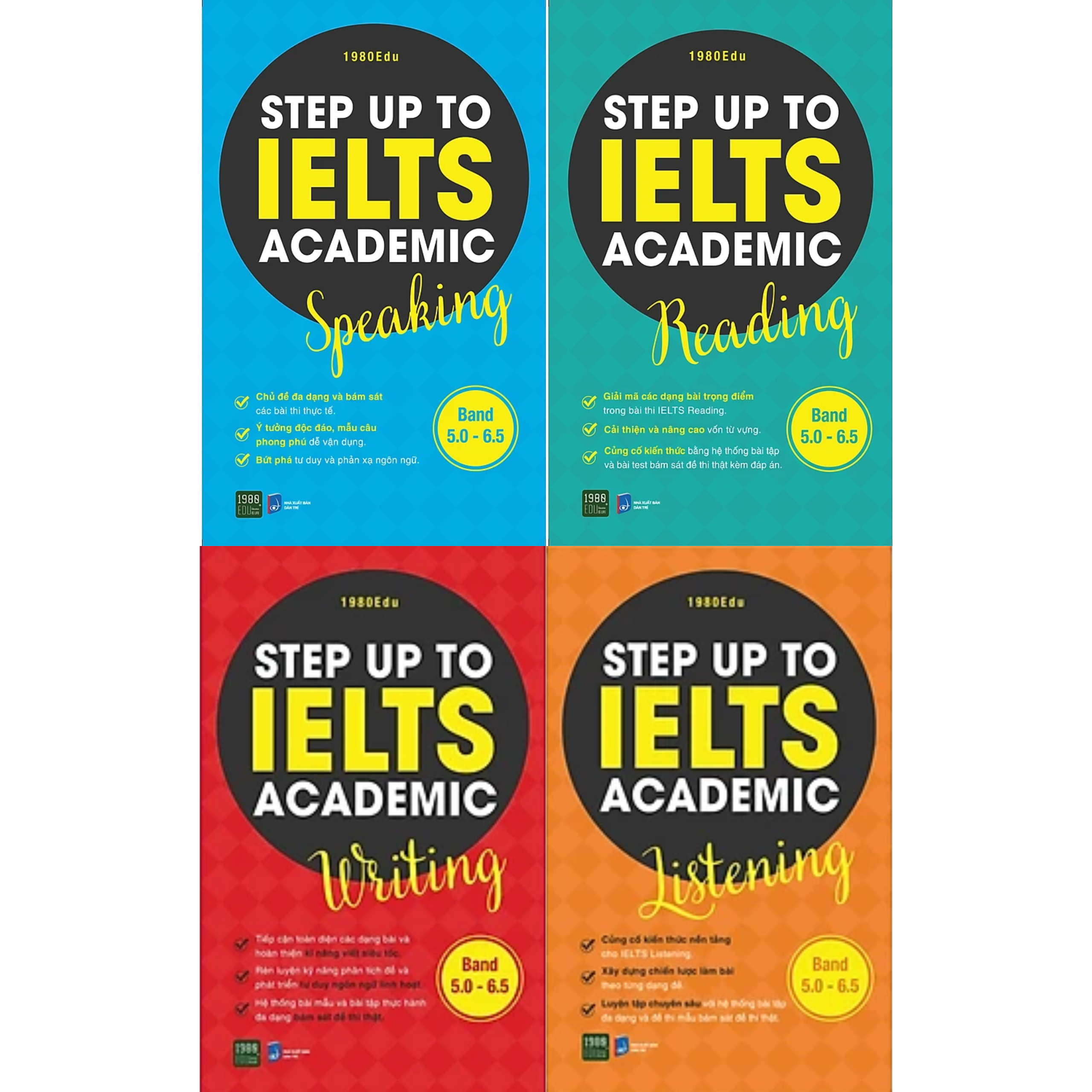 Combo 4Q Sách Luyện Thi Ielts: Step Up To Ielts Academic Reading + Step Up To Ielts Academic Speaking + Step Up To Ielts Academic Listening + Step Up To Ielts Academic Writing