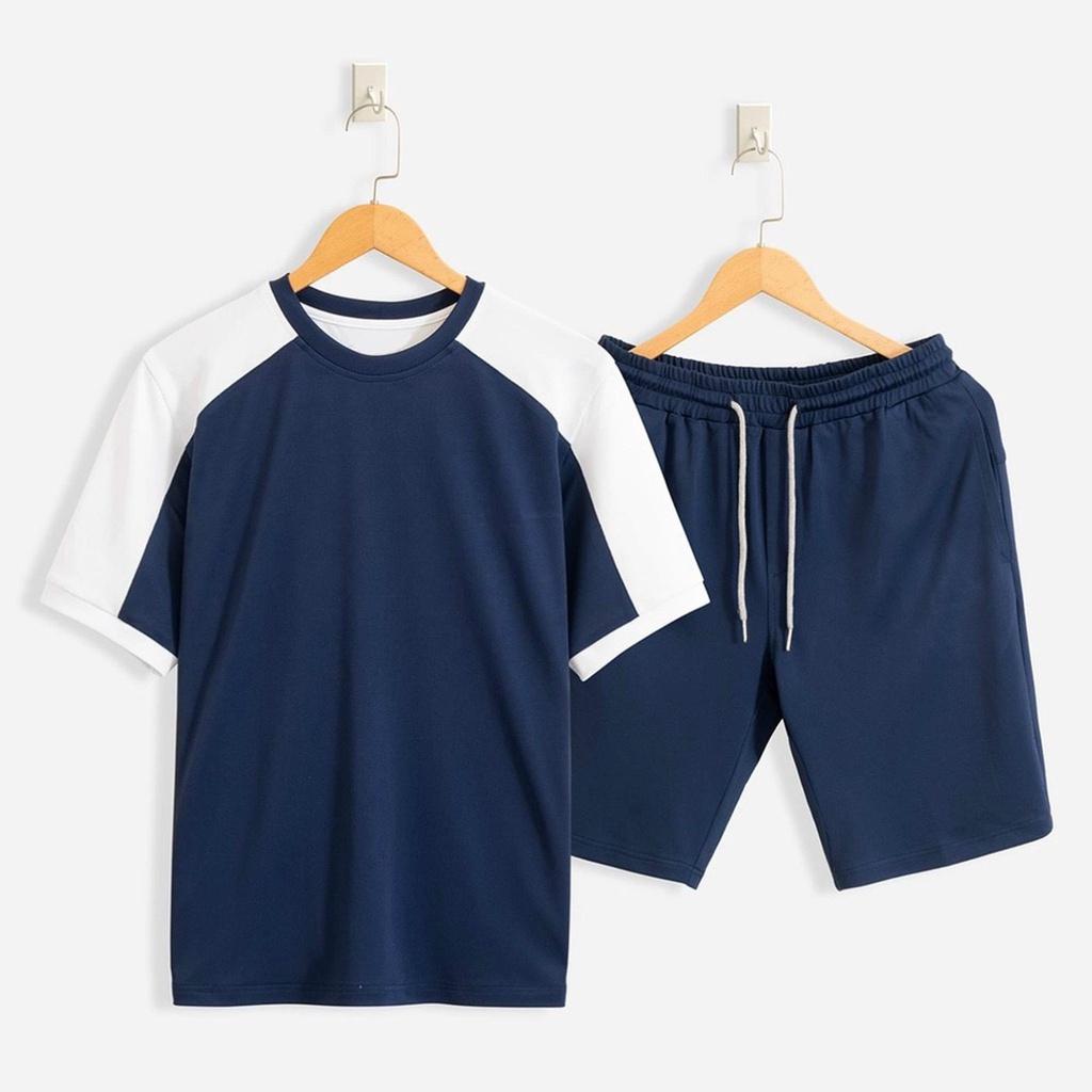 Bộ quần áo thể thao nam phối viền trắng pantoni chất vải thun mềm mặc siêu thích