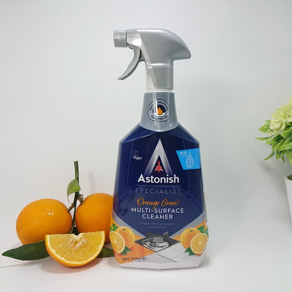 Tẩy dầu mỡ ASTONISH hương cam nước lau bếp từ hút mùi bàn ăn C6790