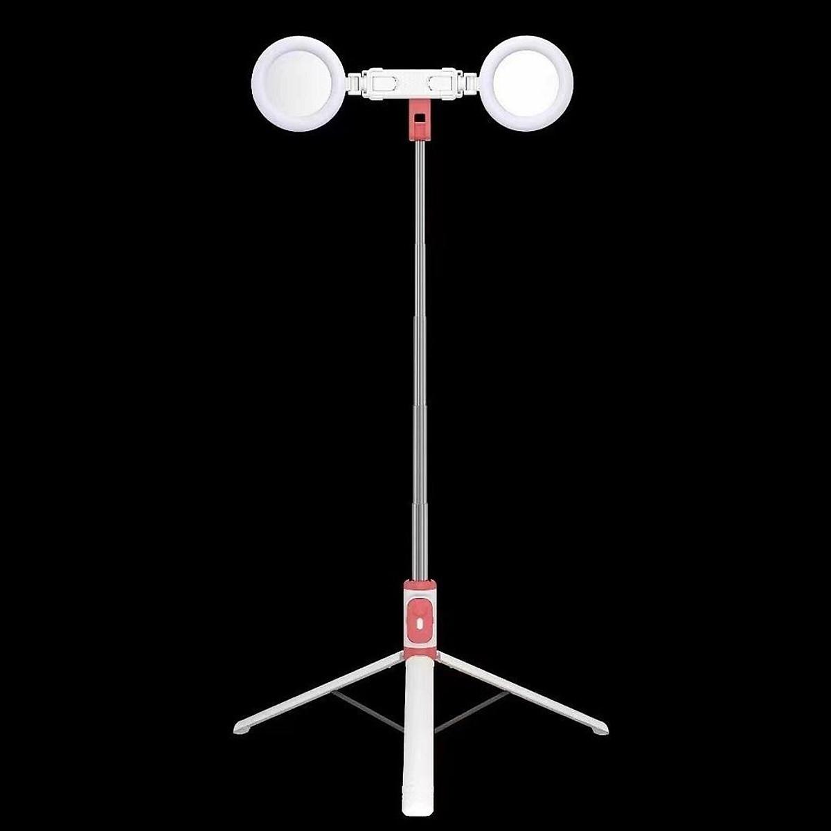 Gậy chụp ảnh selfie 3 chân kéo dài 170cm, có 2 bóng đèn LED trợ sáng và Bluetooth điều khiển từ xa lên đến 10 mét