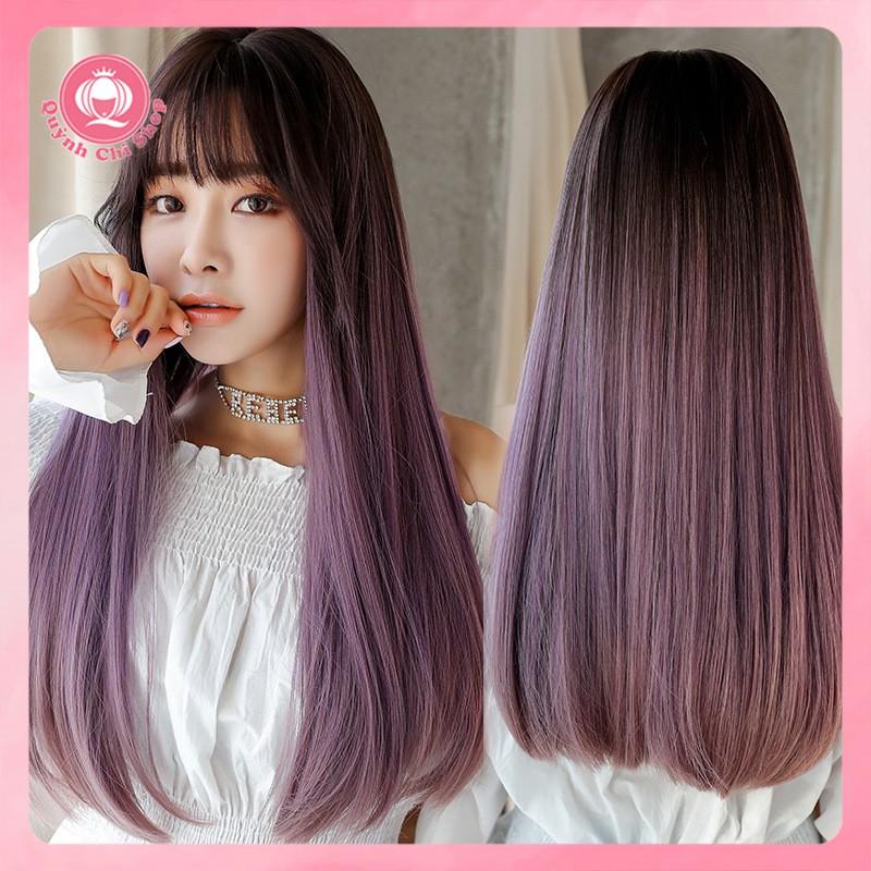 Tóc giả nguyên đầu CAO CẤP, tóc thẳng ngắn đuôi cụp, mái ngang tự nhiên – tặng lưới tóc