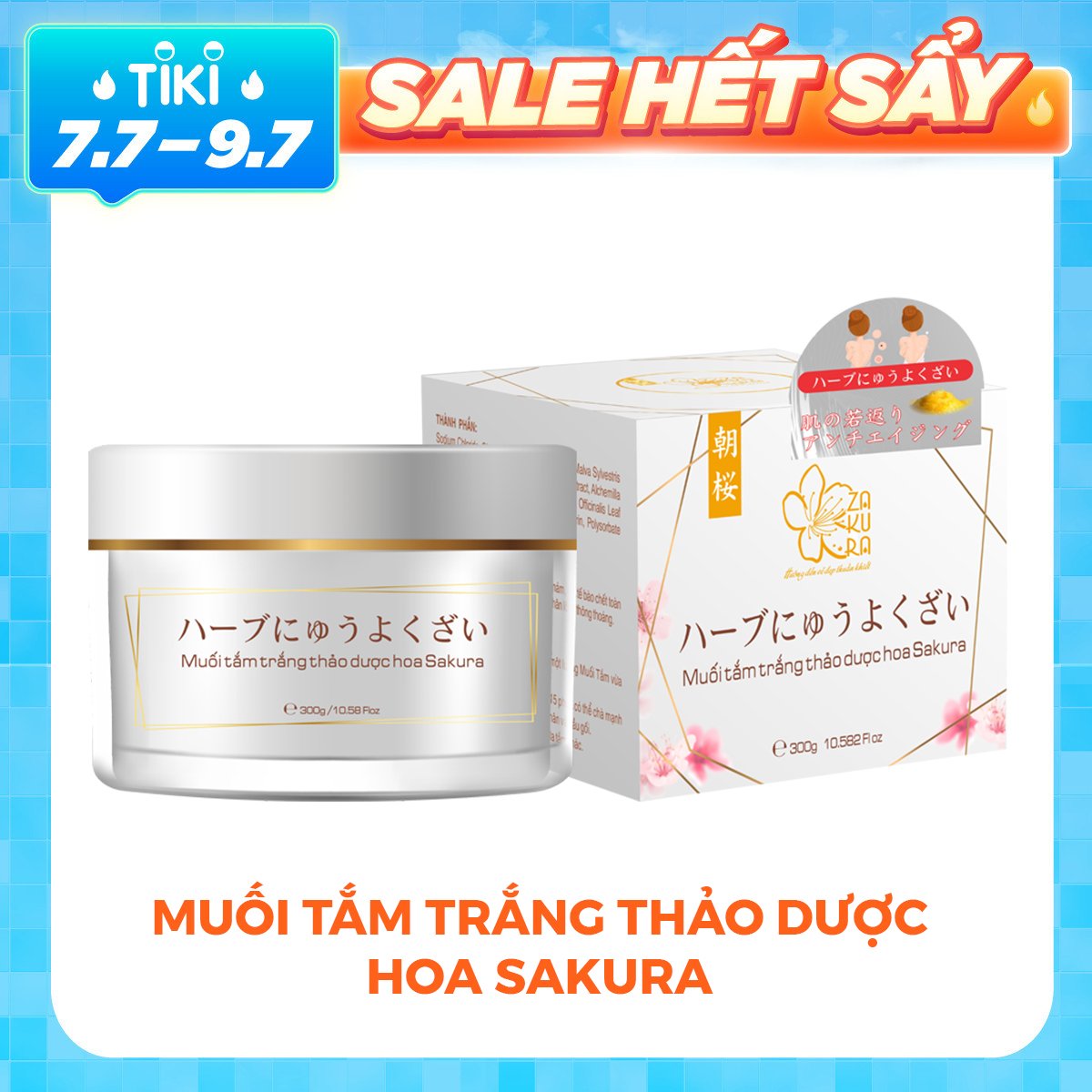 Muối tắm trắng thảo dược Asa-Zakura