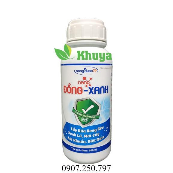 Phân bón vi lượng Nano Đồng Xanh 500ml Tẩy Rong Rêu - Xanh Lá - Mát Cây