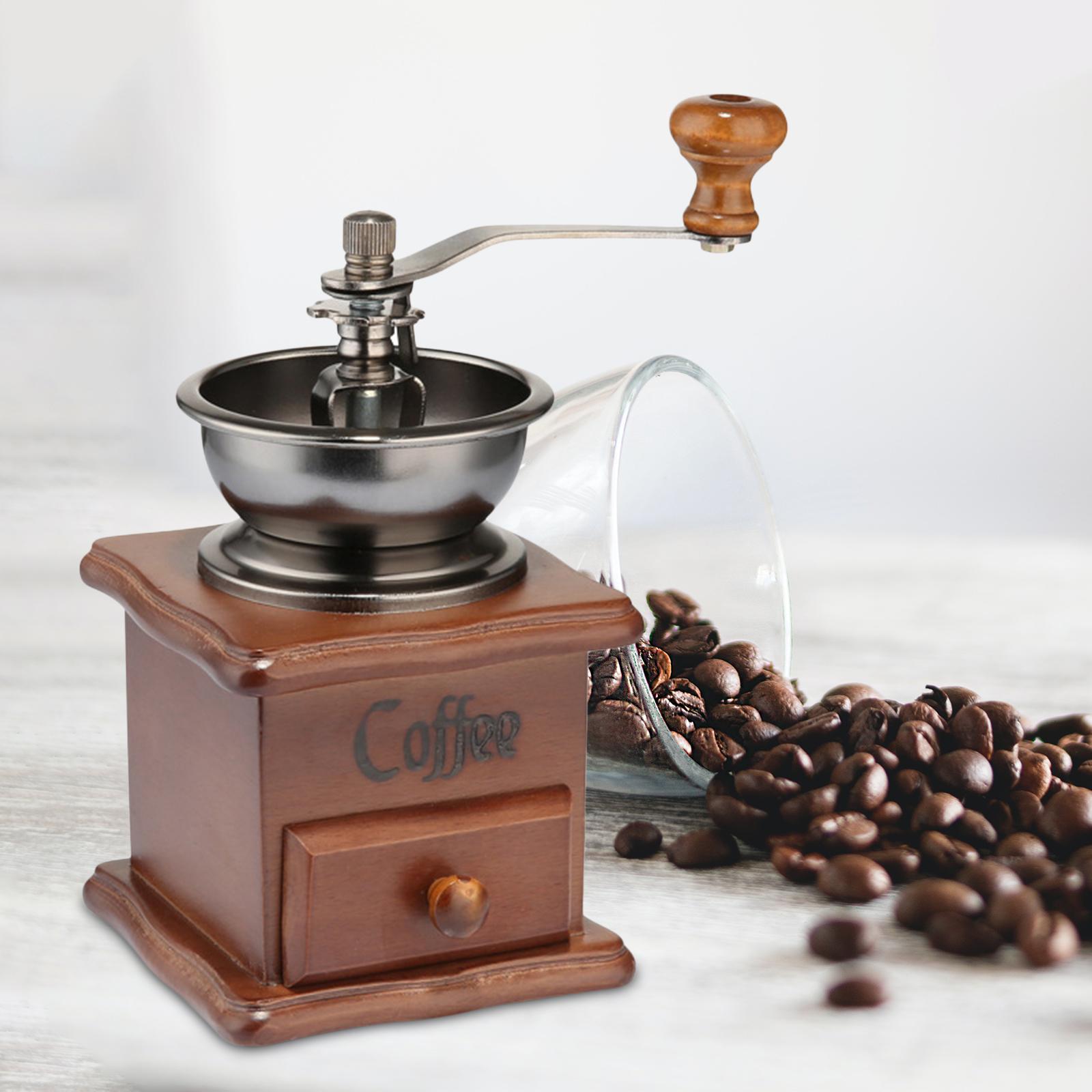 Vintage Style Classic Coffee Mill Hand Crank Coffee Grinders with Drawer