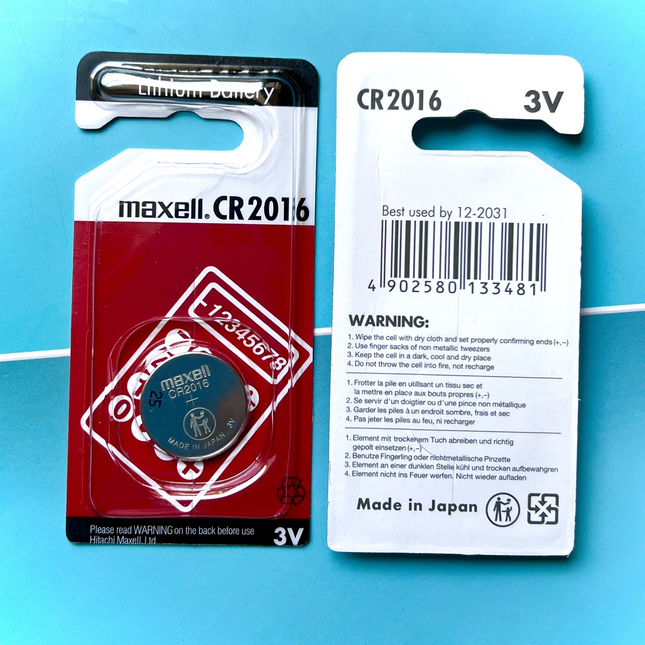 Pin Maxell CR2016 Lithium 3V Cao Cấp Made In Japan Date 2031