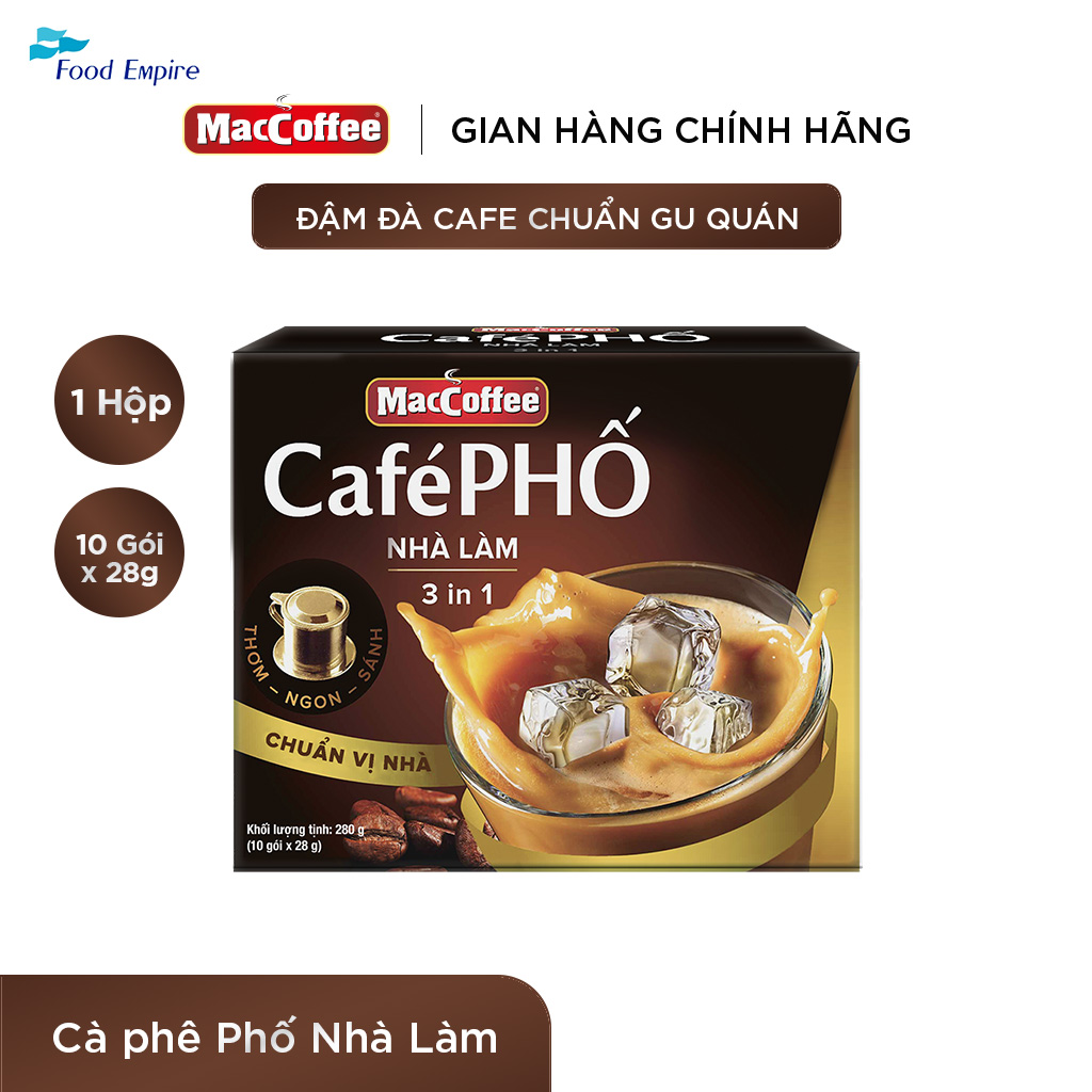 Cà phê Phố Nhà làm - MacCoffee (hộp 10 gói x 28g)