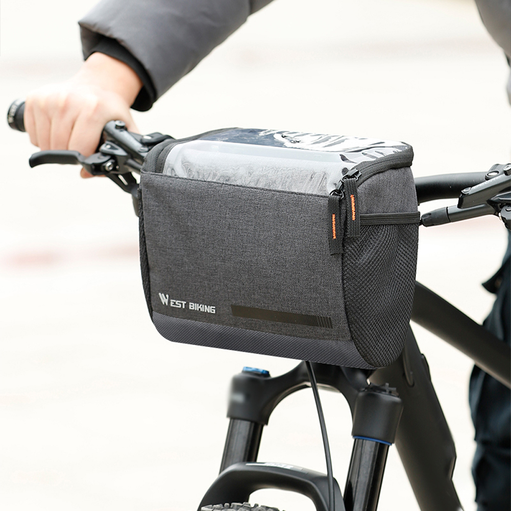 Túi đựng đồ đi xe đạp dung tích lớn 4,5L WEST BIKING treo khung, không thấm nước TPU