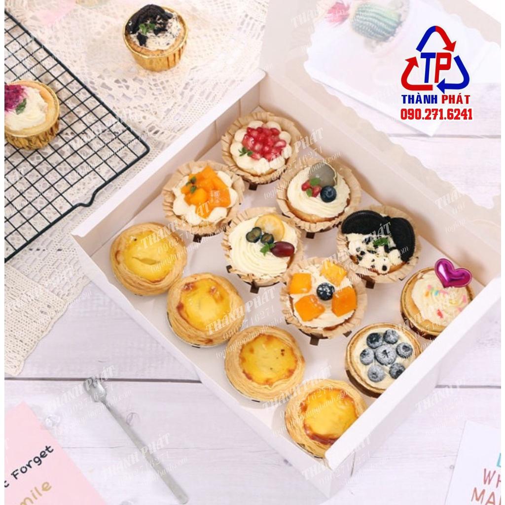 20 Hộp giấy nắp kính đựng đựng cupcake muffin bánh kem mini làm quà tặng các dịp lễ