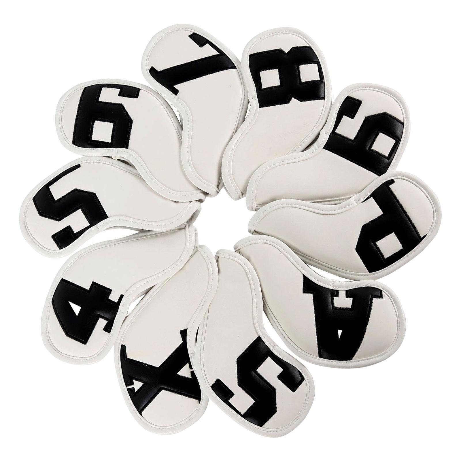 10 Pieces Golf Iron Covers Set Waterproof Golf Iron Cover Golf Training