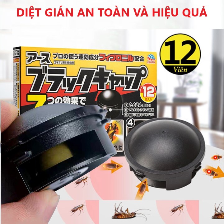 Hộp diệt gián Nhật Bản 12 viên không gây độc hại viên đuổi gián chỉ diệt dán (màu trắng)