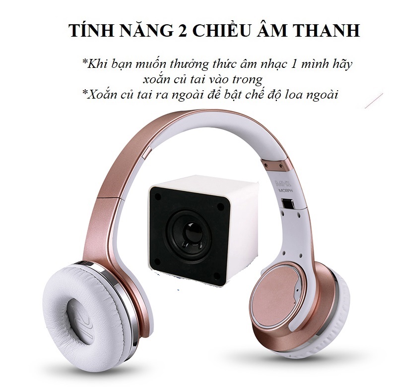 Tai Nghe Chụp Tai Kiêm Loa Di Động MH.1 Thiết Kế Hiện Đại, Chống Ồn Hiệu Quả