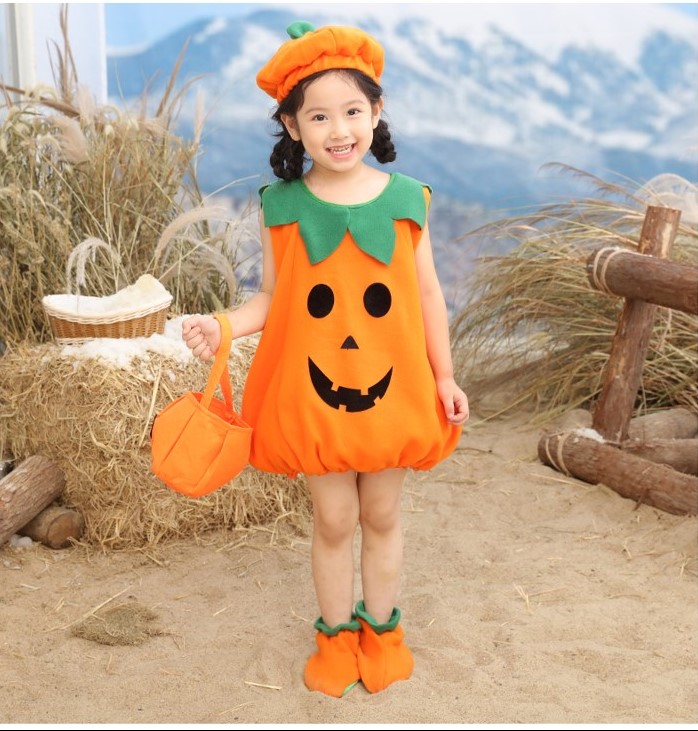 Trang Phục Hóa Trang Halloween Trái Bí Dành Cho Trẻ Em