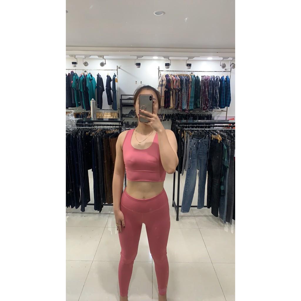 Set tập gym nữ, bộ đồ tập gym yoga erobic nữ chất vải co giãn thấm hút mồ hôi tặng kèm mút ngực
