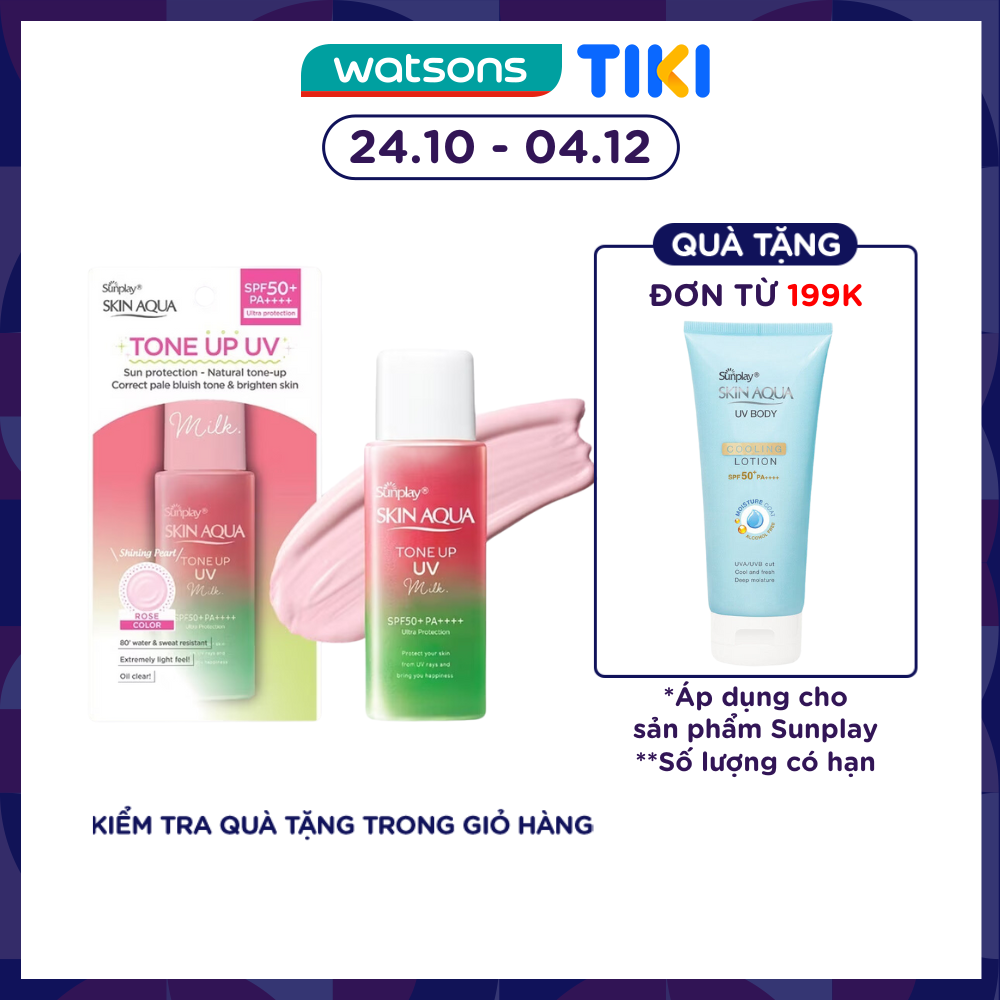 Sữa Chống Nắng Sunplay Skin Aqua Tone Up UV Milk Happiness Aura Hiệu Chỉnh Sắc Da SPF50+ PA++++ 50g