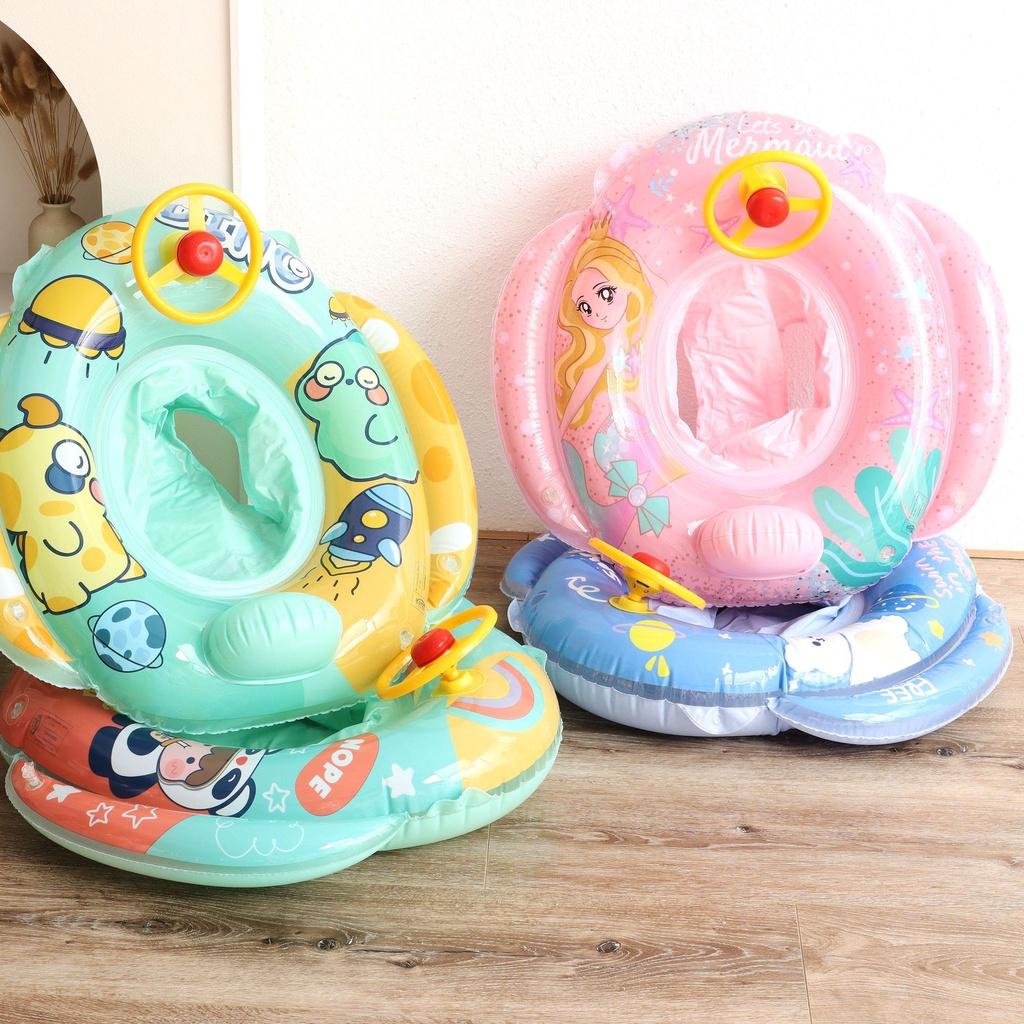 Phao Bơi Hình Hoạt Hình Có Vô Lăng Dành Cho Bé