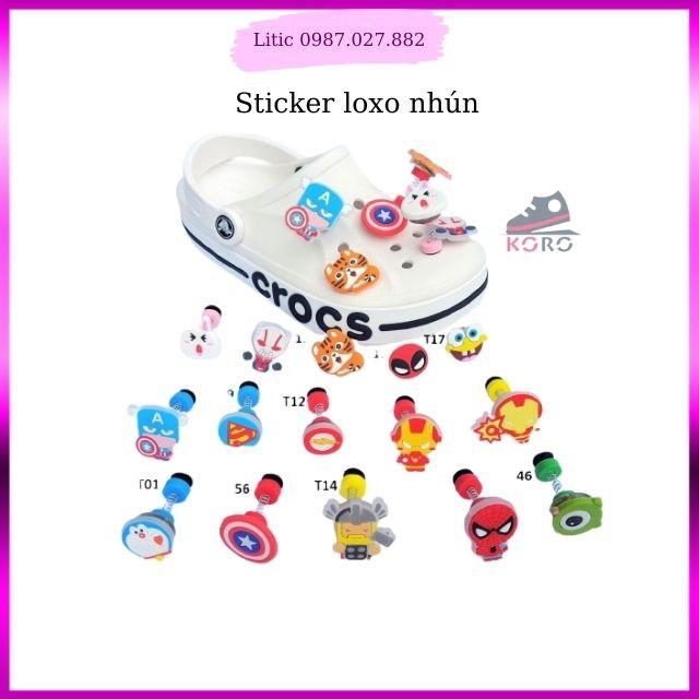 Combo 4  Sticker  Lò Xo Gắn Dép, Jibbitz loxo Gắn Dép Cross cá xấu Có Lỗ Siêu Đẹp, charm, icon gắn dép