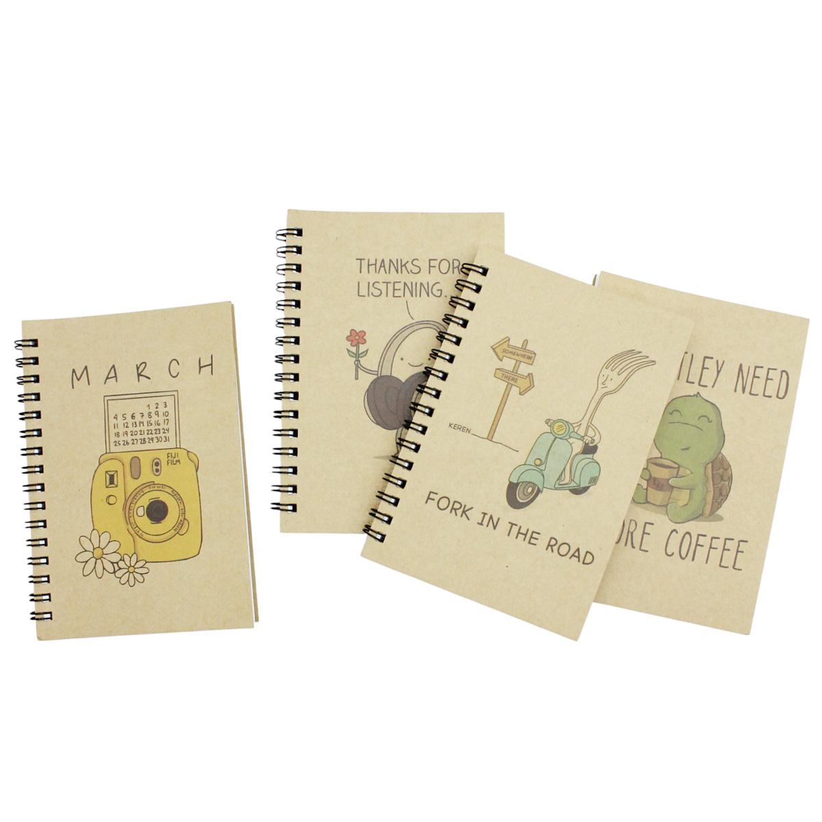 Sổ Lò Xo Kraft A6 - Không Kẻ Có Chấm - 80gsm - The Sun 06