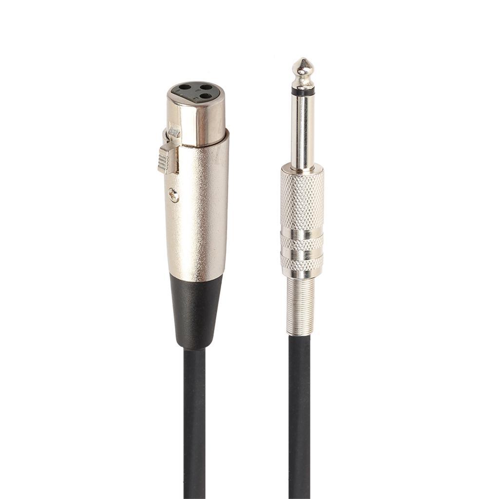 4xXLR 3Pin Female to 1/4 6.35mm Mono Male Plug Audio Microphone Cable 1m
