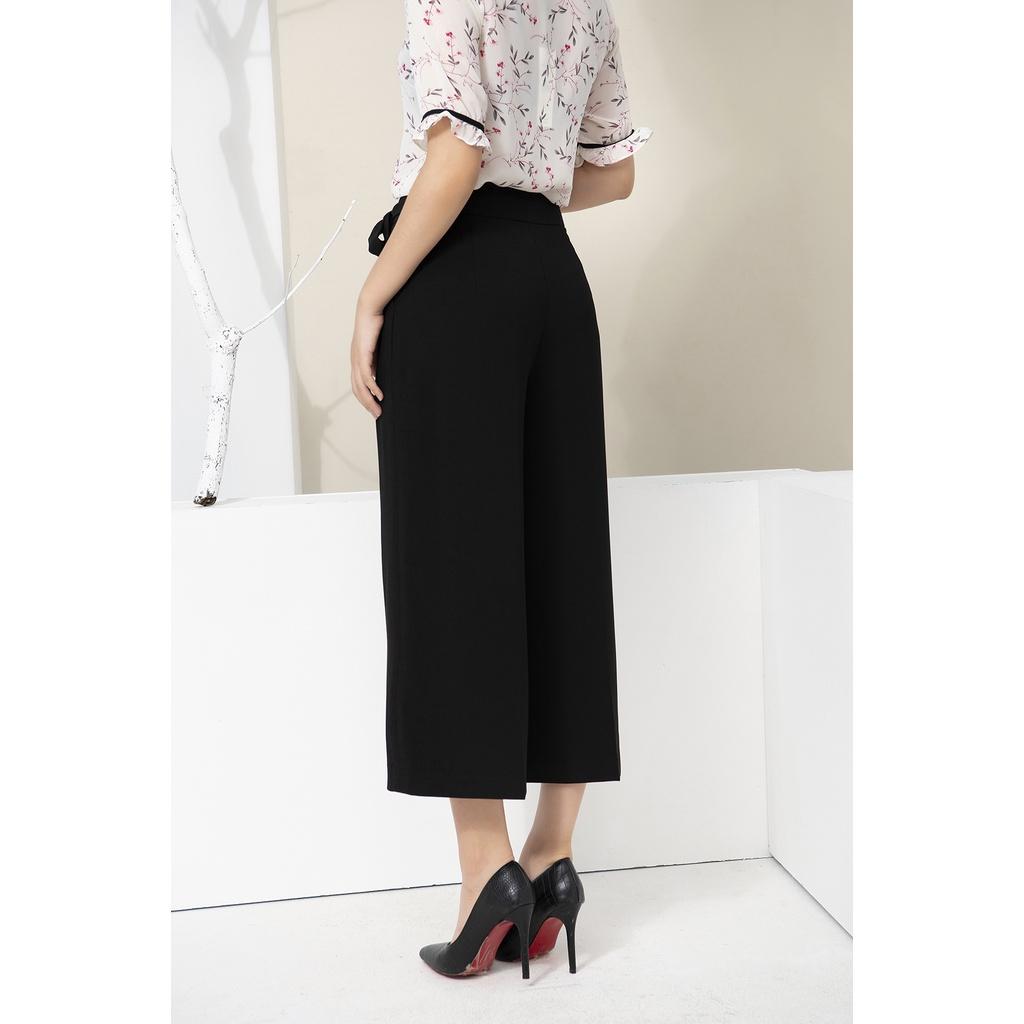 Quần culottes ống lửng đai nơ LUPERI chất liệu đũi xước không nhăn không xù LFCL769