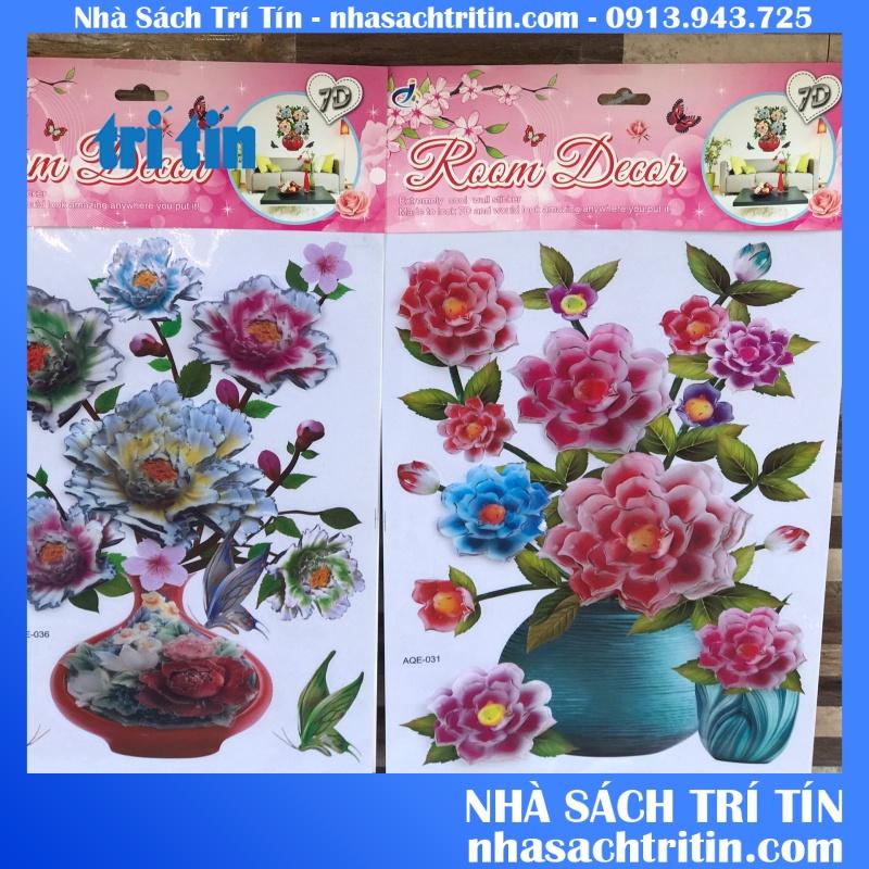 Tranh dán tường hoa nổi 7D sẵn keo dán.