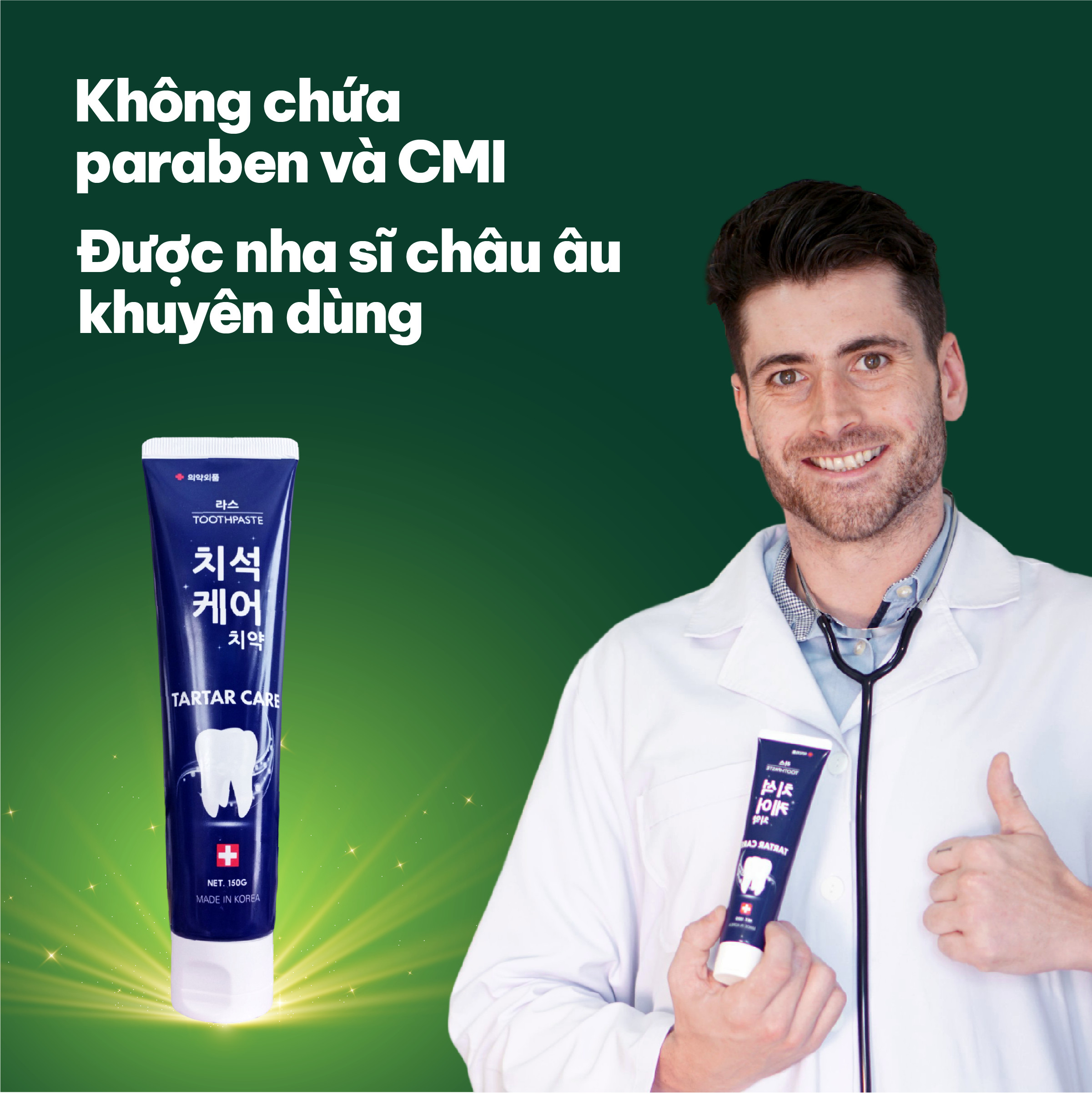 Lath Tartar care toothpaste, kem đánh răng Hàn Quốc loại sạch mảng bám, trắng răng 150g - Lath beauty