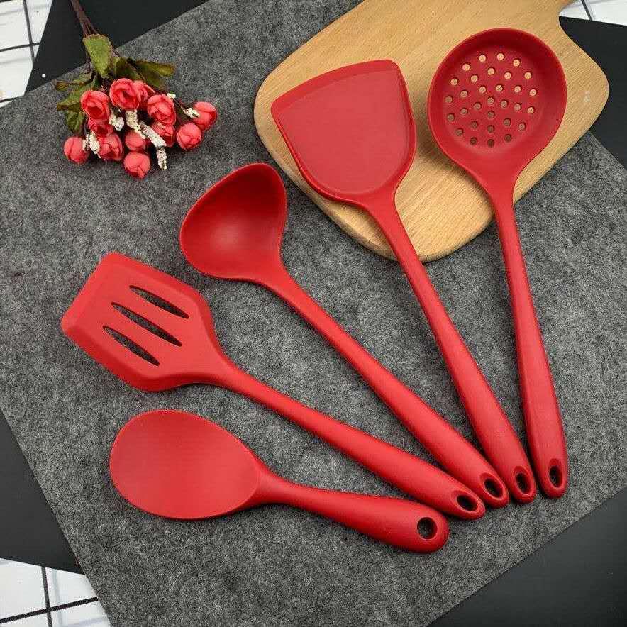 Bộ 5 Dụng Cụ Nhà Bếp Bằng Silicon Chịu Nhiệt Chống Dính