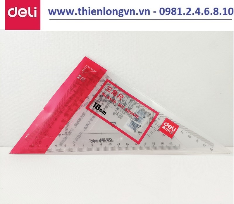 Bộ thước eke 18cm Deli 6420