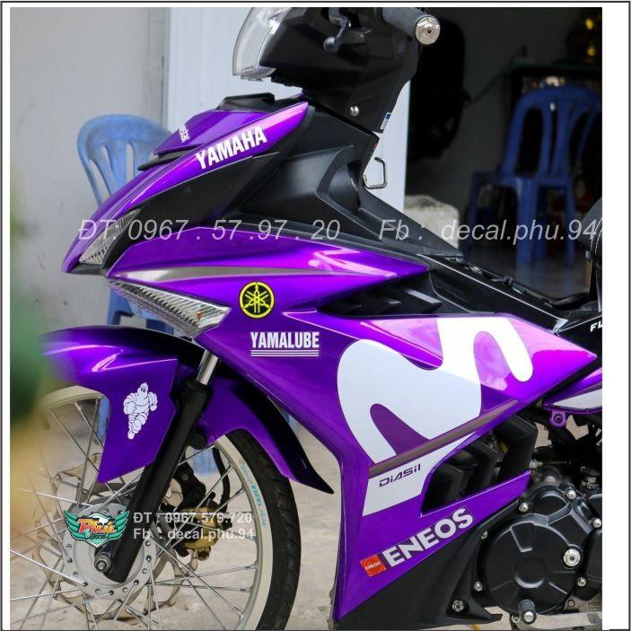 Tem Exciter 150 Movistar Tím Trắng