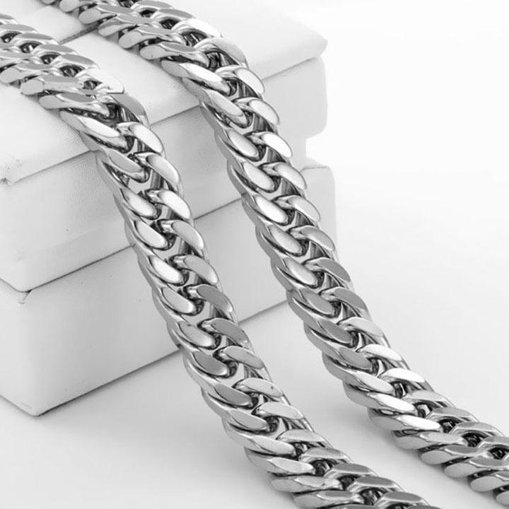 Dây chuyền nam titan cao cấp thời trang rẻ inox thép không gỉ kiểu lặc đôi 3h jewelry 10mm PTDCNA188