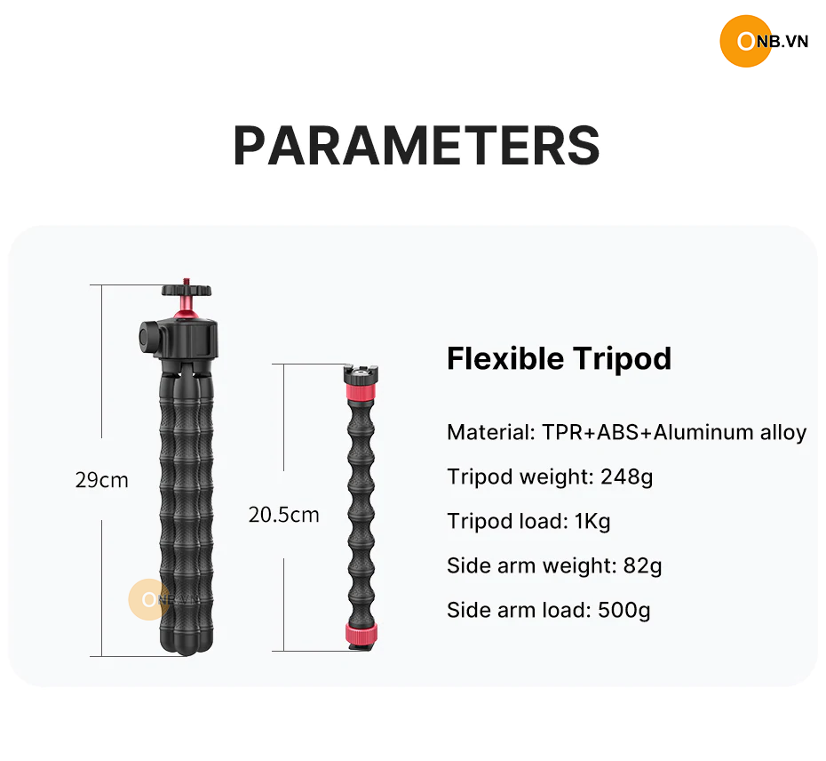 Ulanzi MT-52 Tripod Bạch Tuộc 23cm mẫu mới 2022 thêm 2 tay nối dài