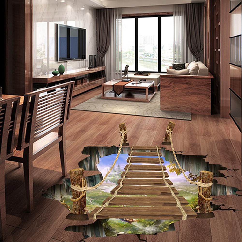 Bộ Tranh Decal 3D Trang Trí Dán Tường Hình Cầu Gỗ Treo Cao Cấp AZONE