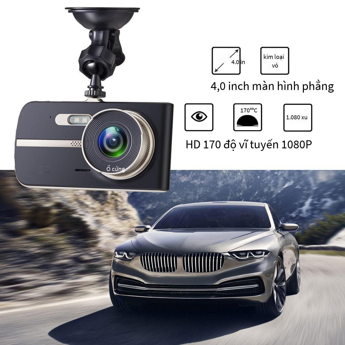 Máy ghi âm quảng cáo lái xe màn hình 4.0 inch mới tầm nhìn ban đêm độ phân giải cao phía trước và phía sau ghi hình kép đảo chiều máy ghi hình ẩn