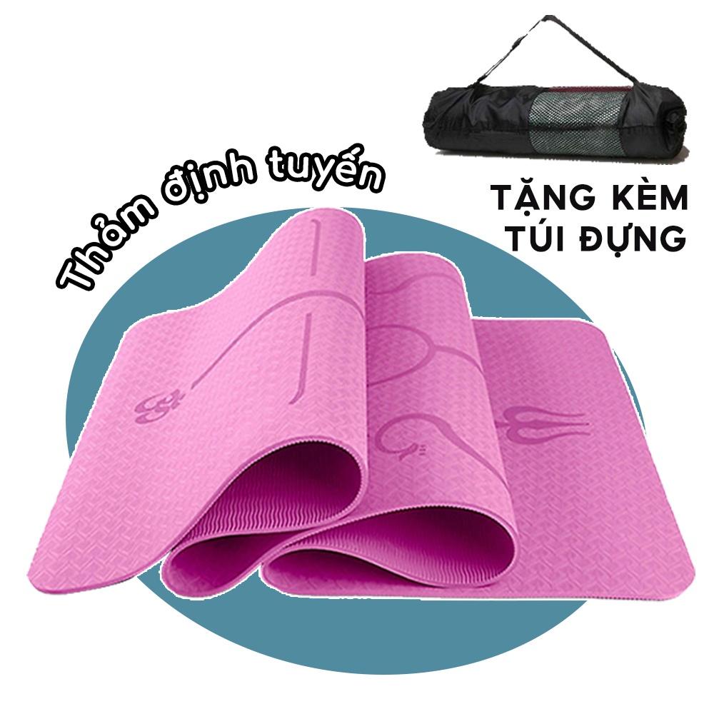 Thảm Tập Yoga Định Tuyến TPE cao cấp tặng kèm túi đựng chống trượt chính hãng DoDoDios