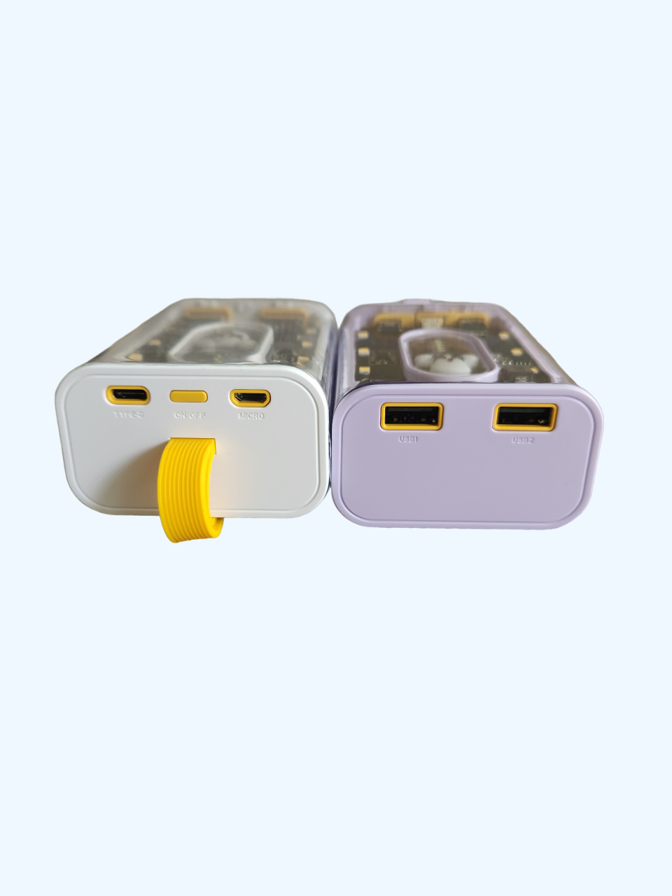 Pin Sạc Dự Phòng Trong Suốt LINRUI LR002 10000mAh Kèm Cáp Sạc Sẵn, Đèn LED - Hàng Chính Hãng