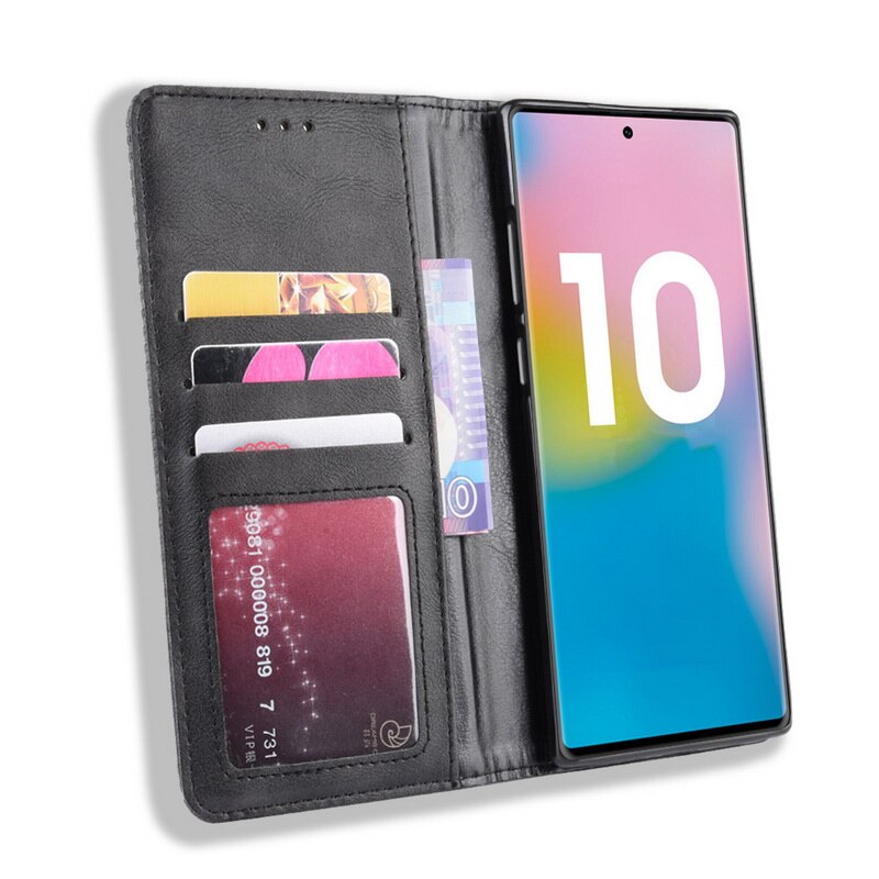 Bao da dạng ví Cao cấp dành cho Samsung Galaxy Note 10 Plus Luxury Leather