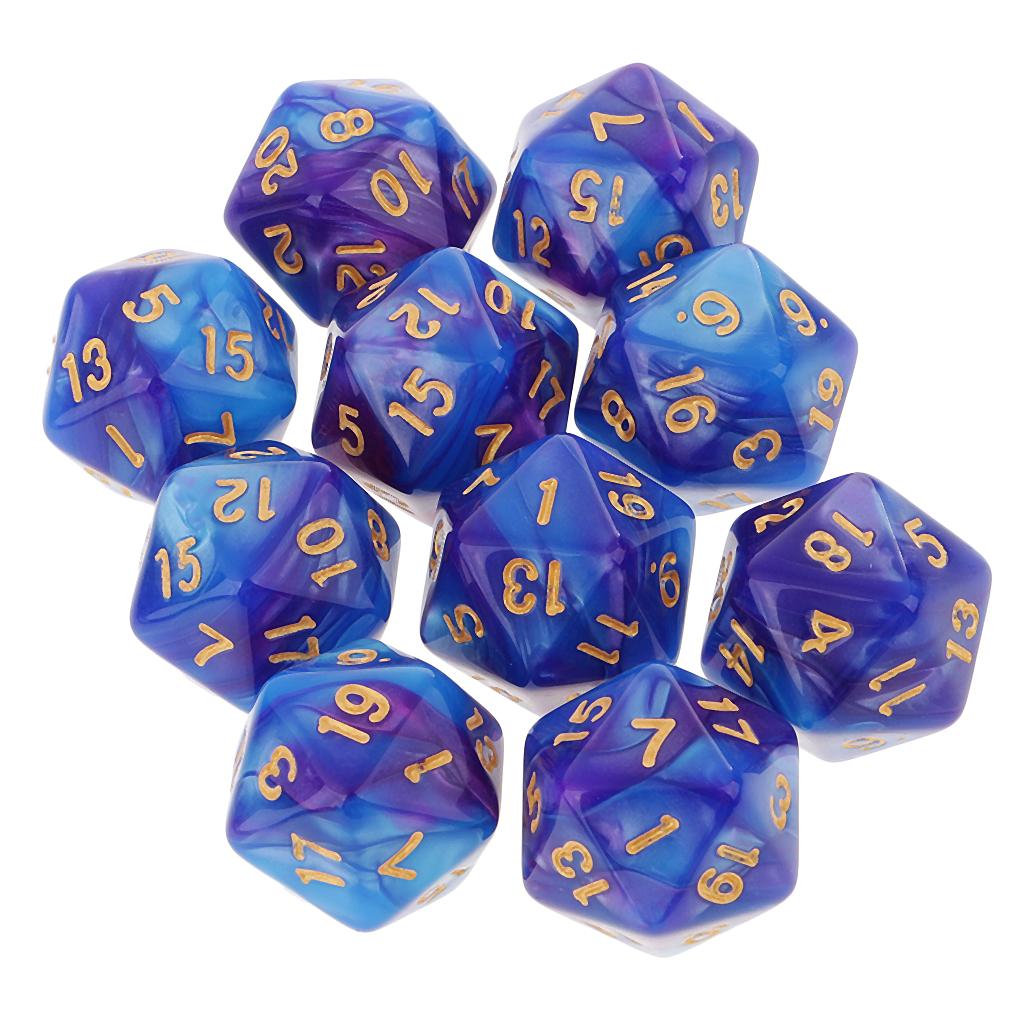 10pcs 20 Sided Dice D20 Polyhedral Dice for Dungeons and Dragons Dice Gift